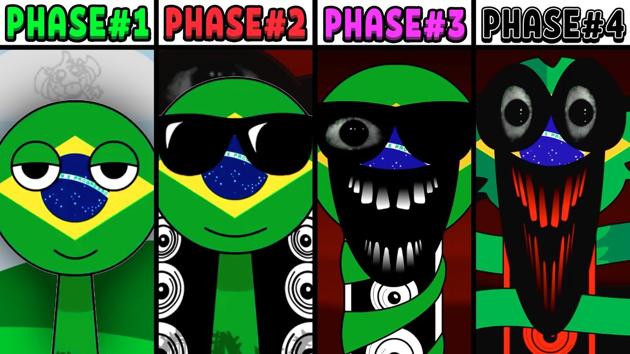 All Phases in New Incredibox Sprunki Oc of Brazil: From Phase 1 to Phase 4