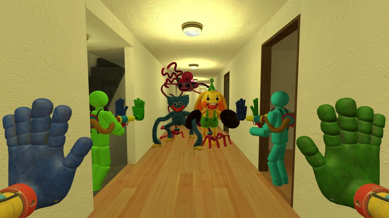Poppy PlayTime Chapter 2! Mommy Long Legs & Mini Huggy & Bunzo Bunny Chase 100 Players in Gmod