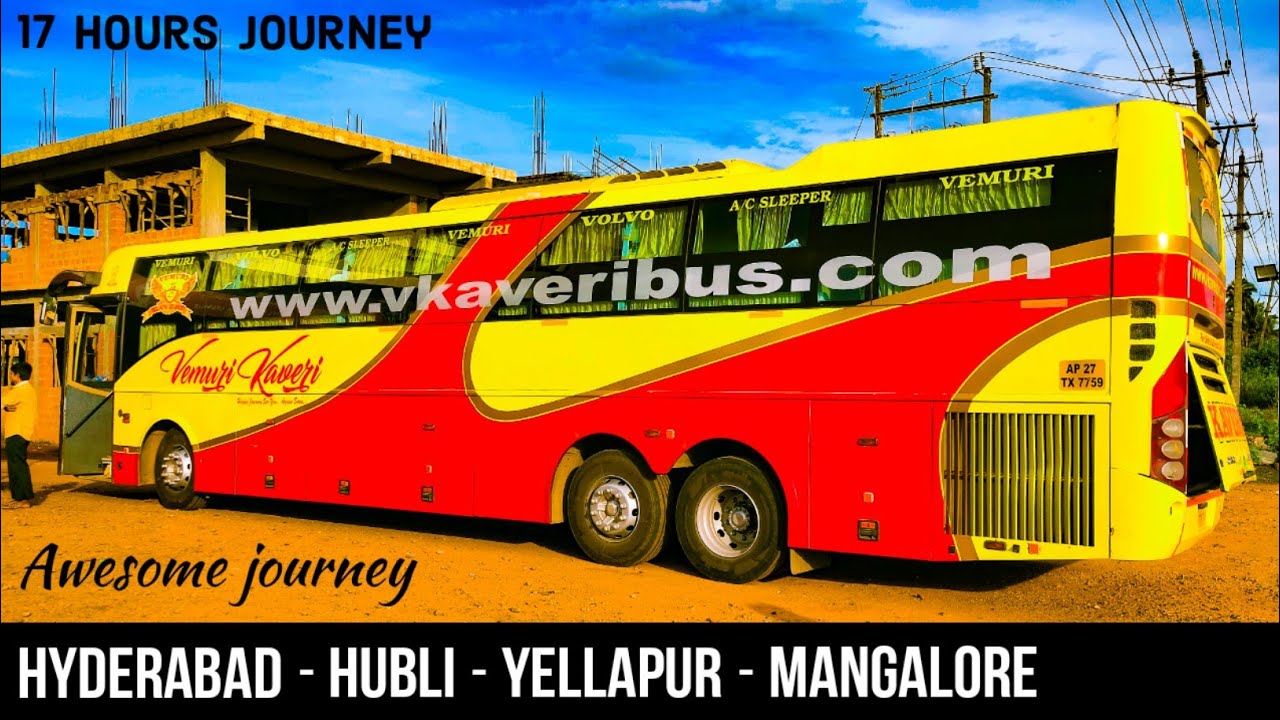 HYDERABAD TO MANGALORE BUS JOURNEY by VKAVERI VOLVO B9R BUS | AWESOME JOURNEY | YELLAPUR GHAT | NH66