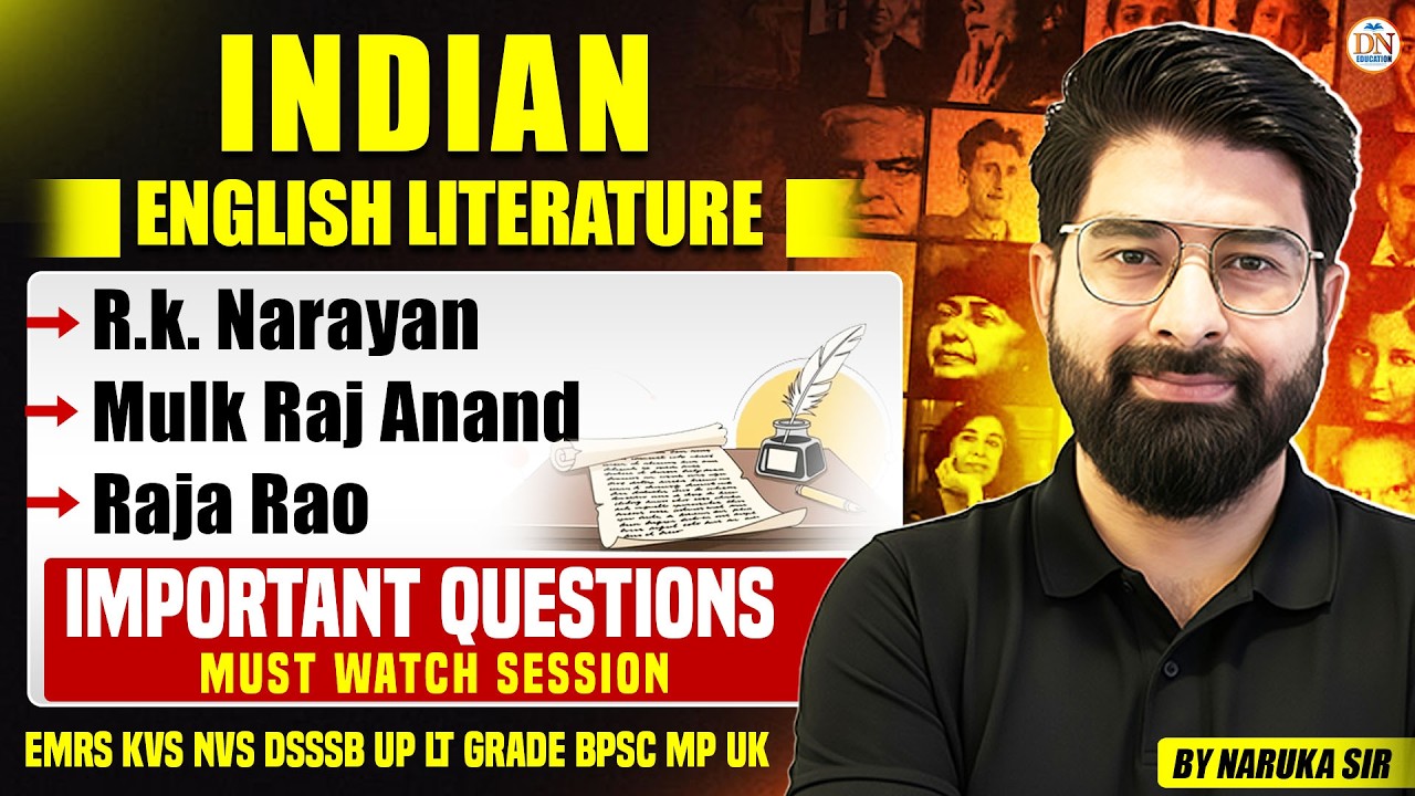 Indian English Literature Important Questions | Narayan, Anand, Rao | EMRS KVS NVS DSSSB UP LT BPSC