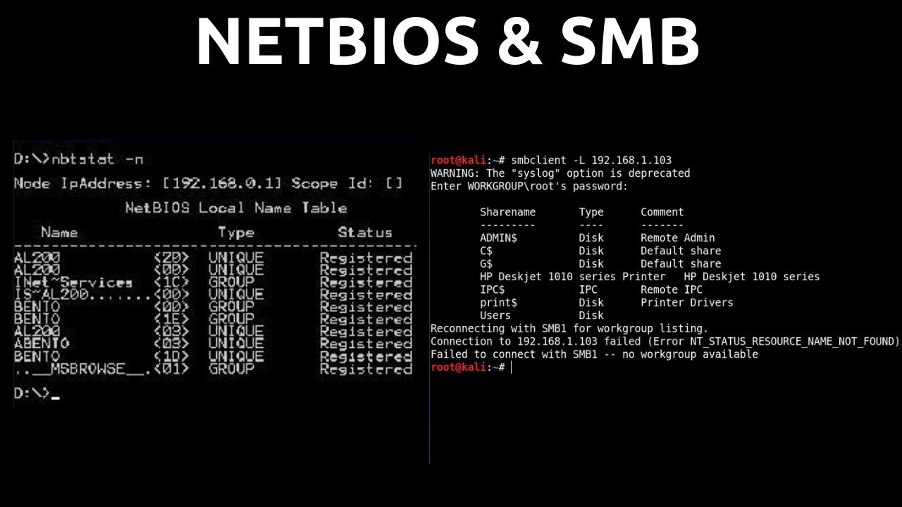 NetBIOS And SMB Enumeration - Nbtstat & smbclient