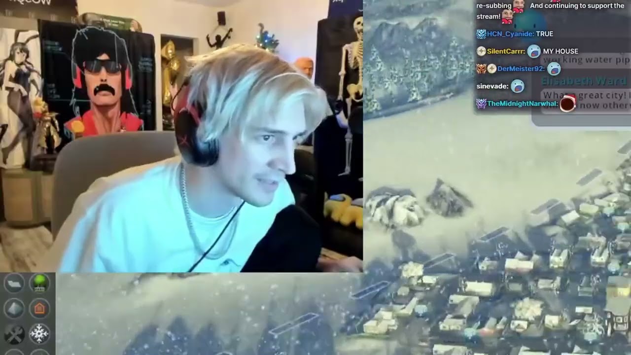 MAYOR IS BACK! xQc Roasted by TTS Donos for 10 minutes while building Ohio Hills in Cities： Skylines