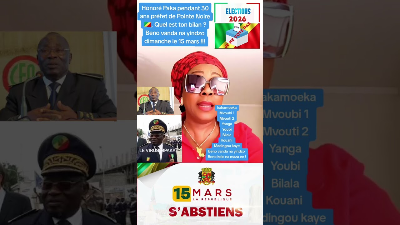 CONGO 🇨🇬 BOYCOTT ACTIF DE L'ÉLECTION PRÉSIDENTIELLE, KAKAMOEKA, MADINGOU KAYE, BILALA, YANGA, MVOUTI