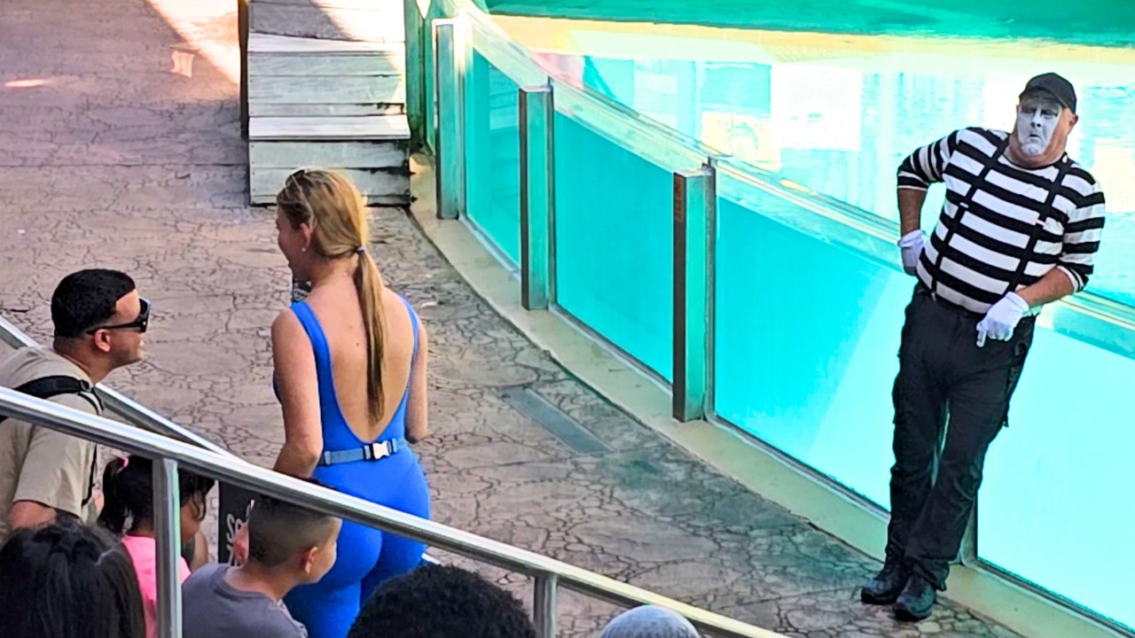 Мим Том рассмешил всех своими выходками 😂🤣 #tomthemime #seaworldmime #antics #funny