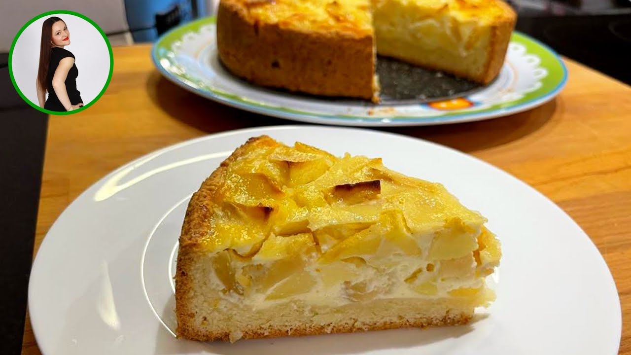 Apfelkuchen mit Schmand / Apfel Schmand Kuchen / Einfacher Schmand Apfelkuchen