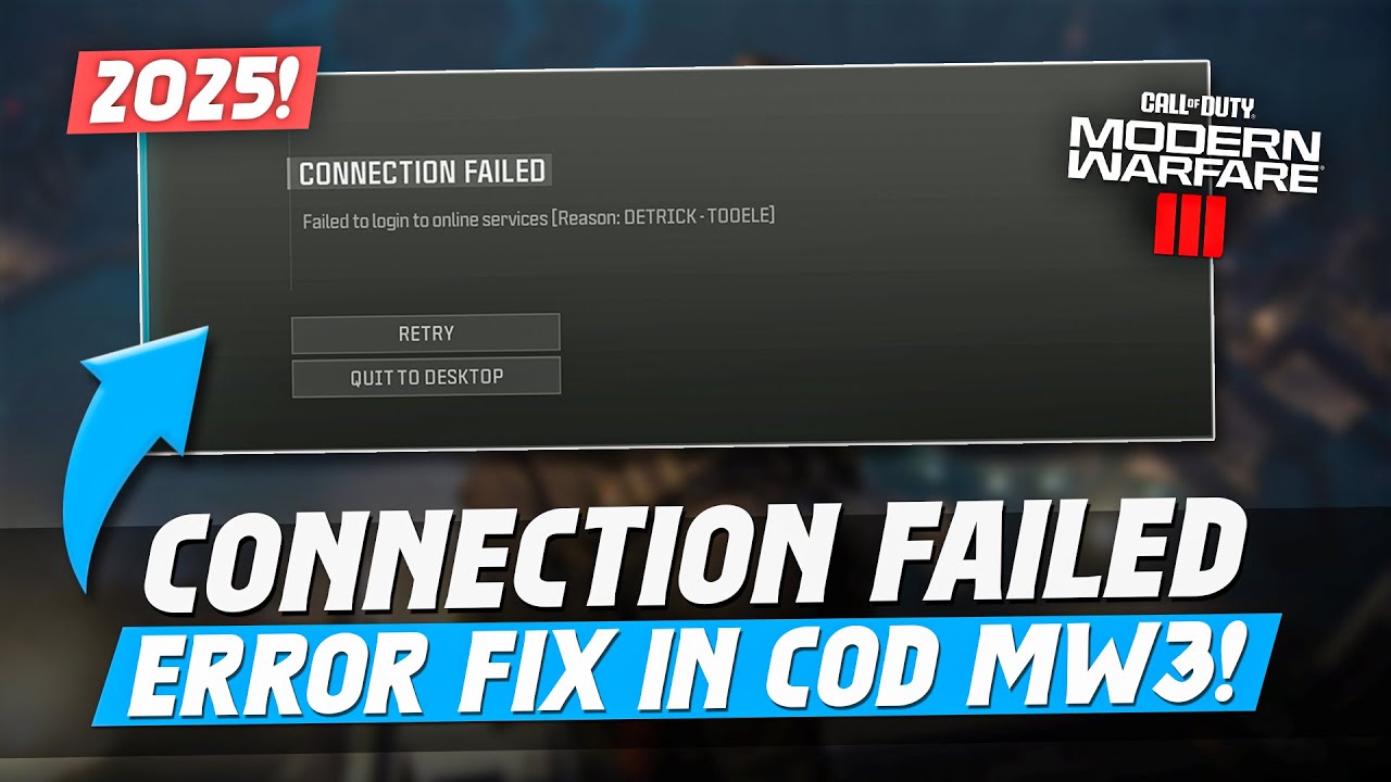 How To Fix COD Modern Warfare 3 Connection Failed Error (2025) | COD MW3 SIGN IN Problem Fix