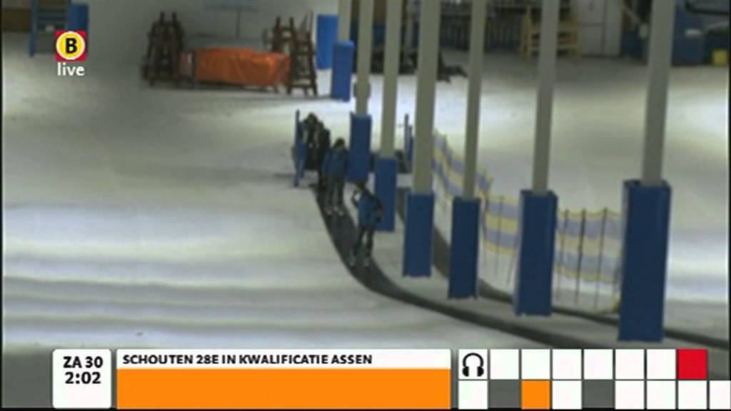 tvbeelden vanaf locatie skibaan, ruckven live naar televisie doorgestuurd. 5