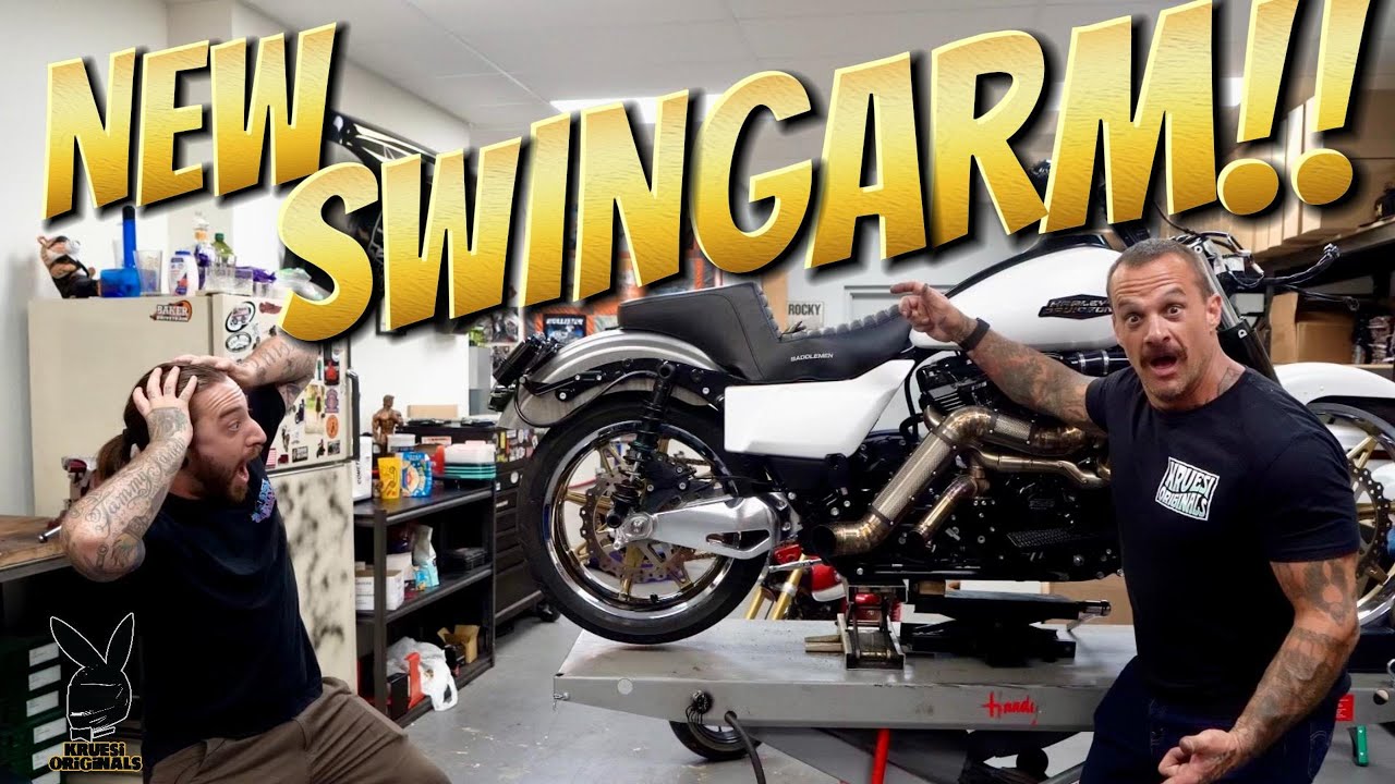 Kruesi Originals swing arm, and triple trees for 2024 bagger. - BUILD OFF EP#13