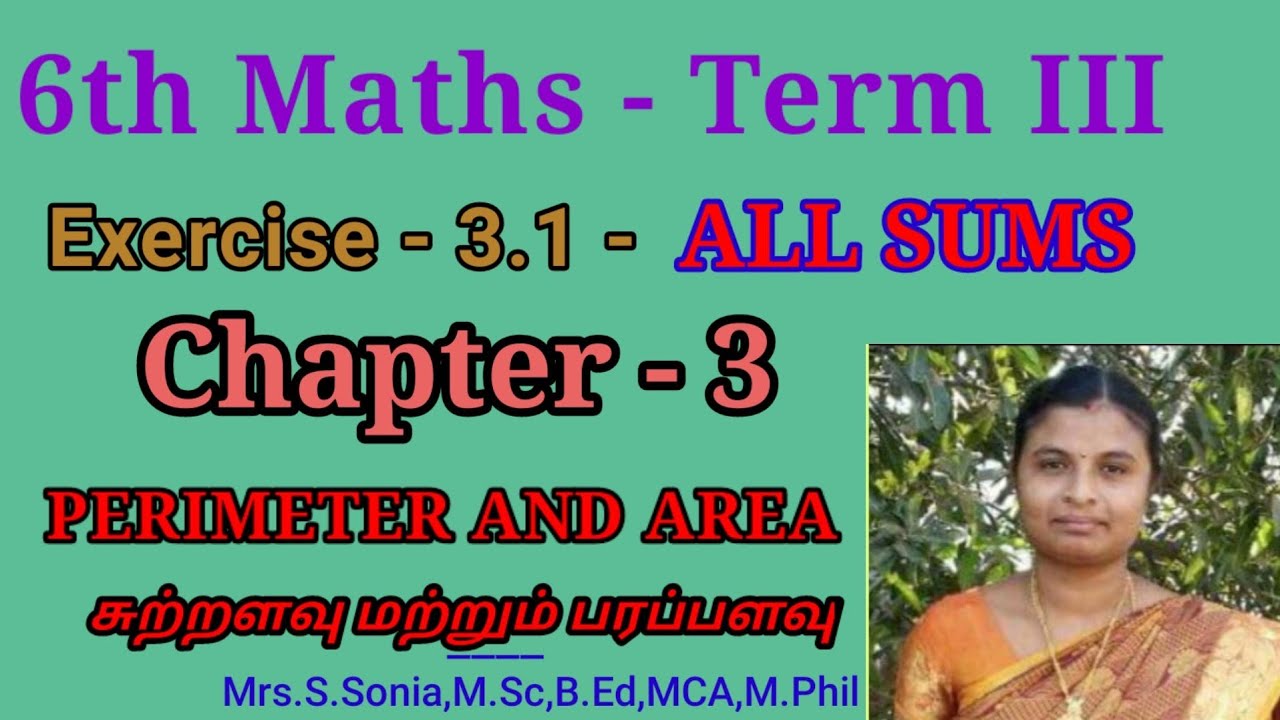 6th Maths Term 3|Chapter 3|Exercise 3.1 ALL SUMS