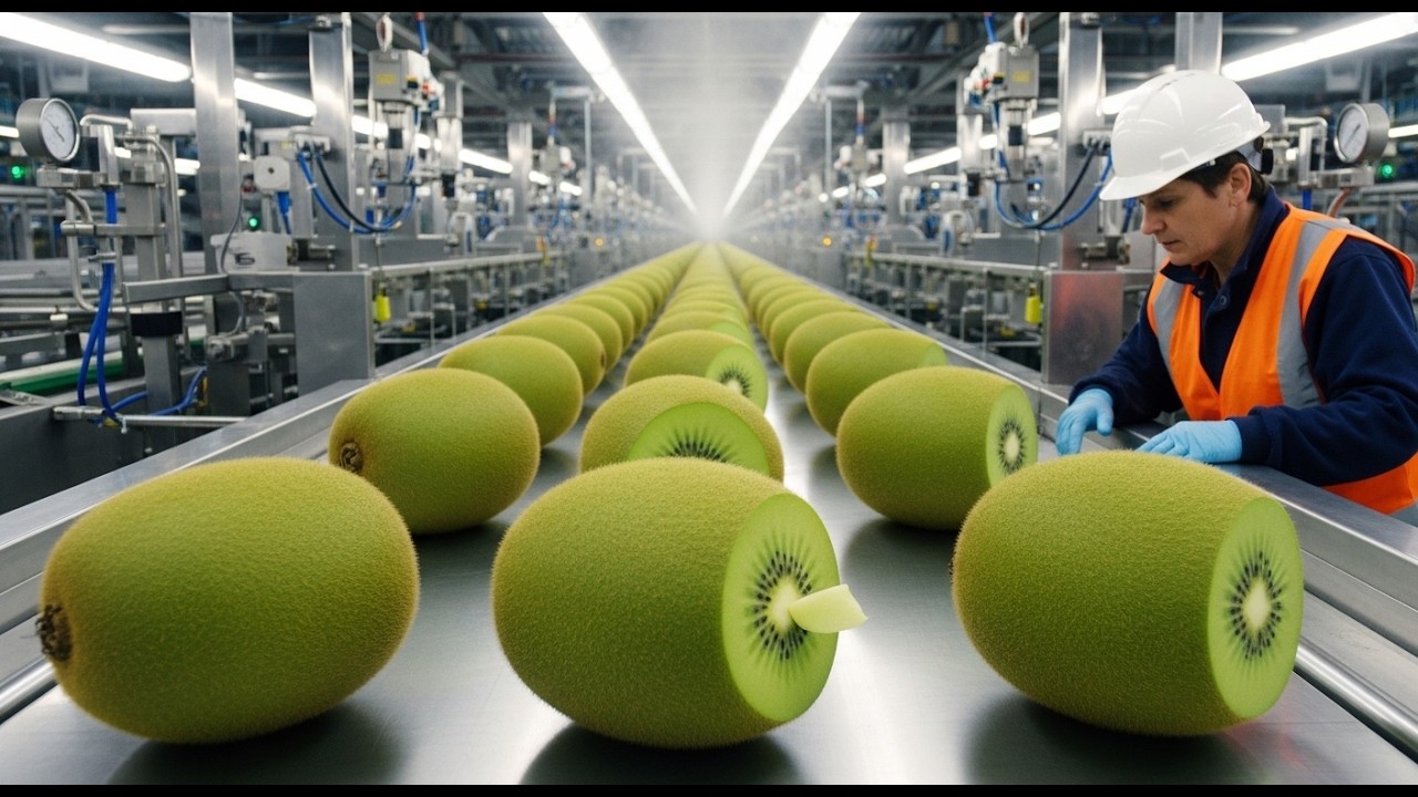 STOP and Watch this Industrial Kiwi Peeling – The Most HYPNOTIC Factory Process 🥝🧤