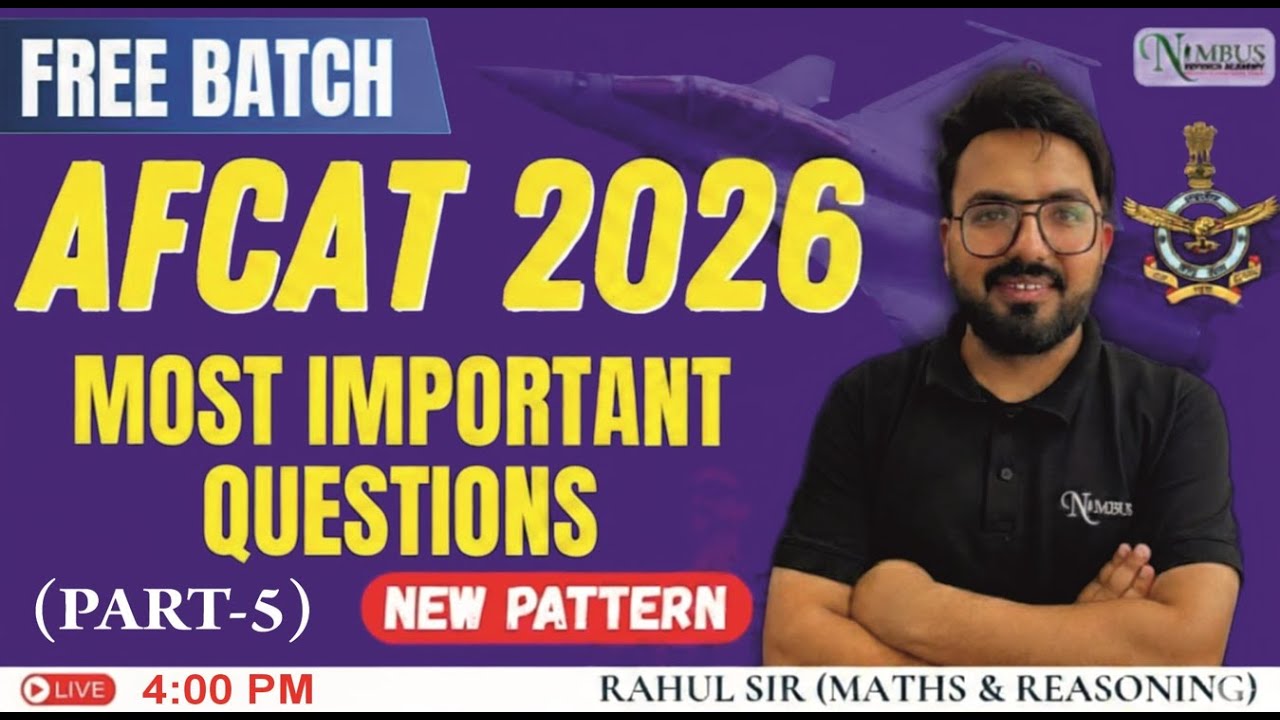 MATHEMATICS || MOST IMPORTANT QUESTIONS PART-5 || AFCAT 2026 || BY RAHUL SIR 