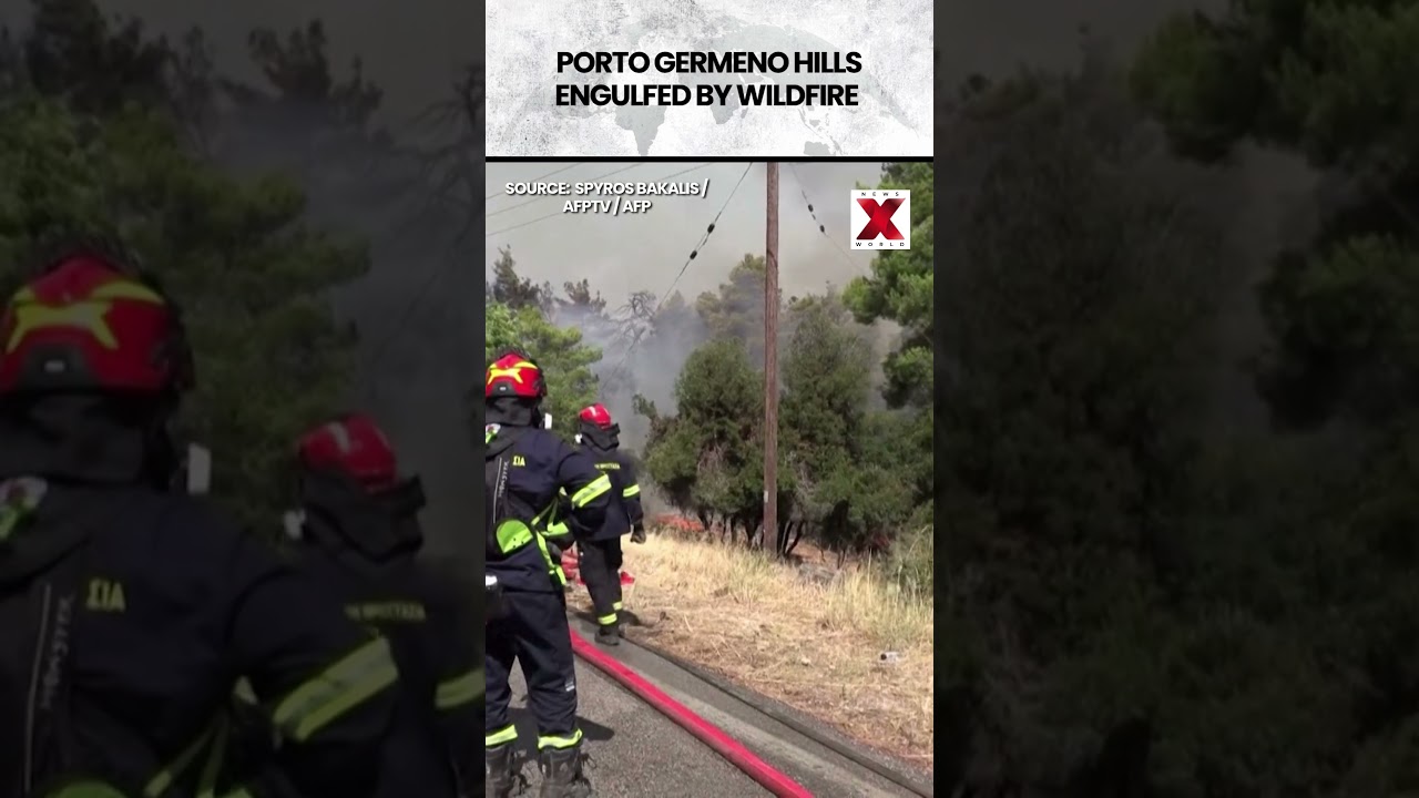 #watch | Firefighters battle massive Porto Germeno wildfires as Greece faces dangerous blazes