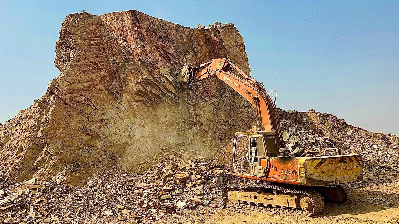 EXCAVATOR VS HILL: Who Wins?” How to Break a Hill with an Excavator Machine” #excavators #drilling 