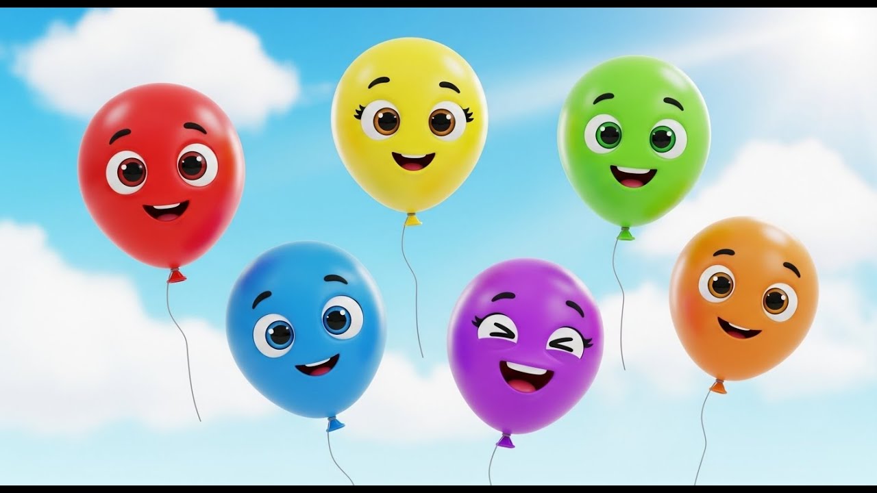 Six Little Toy Balloons Pop Pop Pop 🎈 Party Surprise & Counting Song