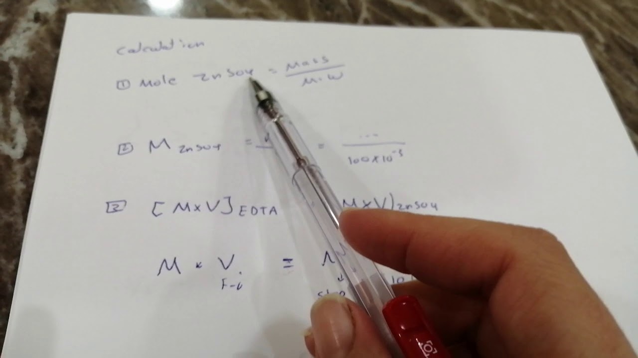 Complexometric titration using EDTA