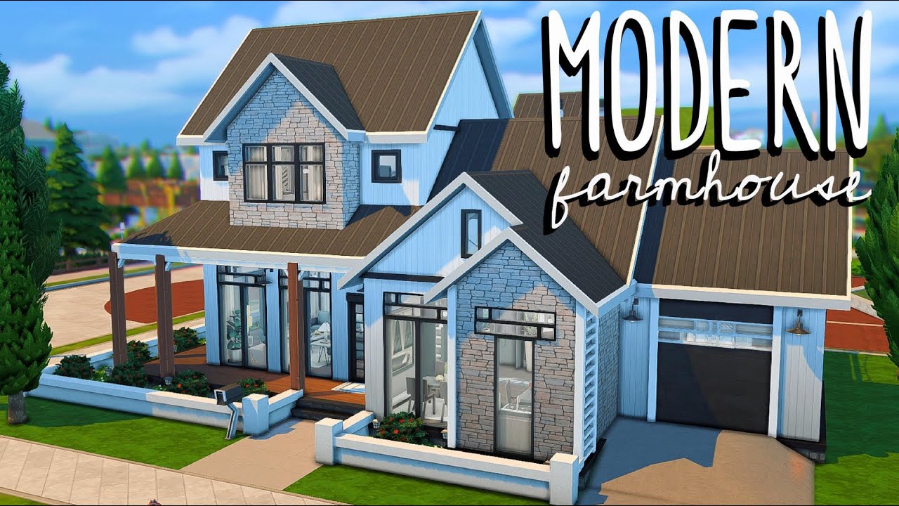 Large Modern Farmhouse 💓 // Sims 4 Speed Build