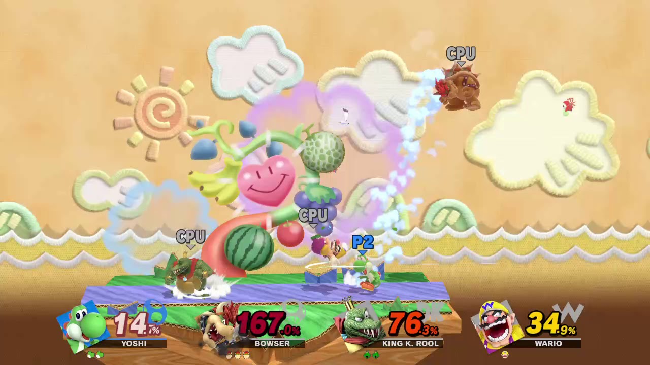 Super Smash Bros. Ultimate (Yoshi Vs. Bowser Vs. Wario Vs. King K. Rool)