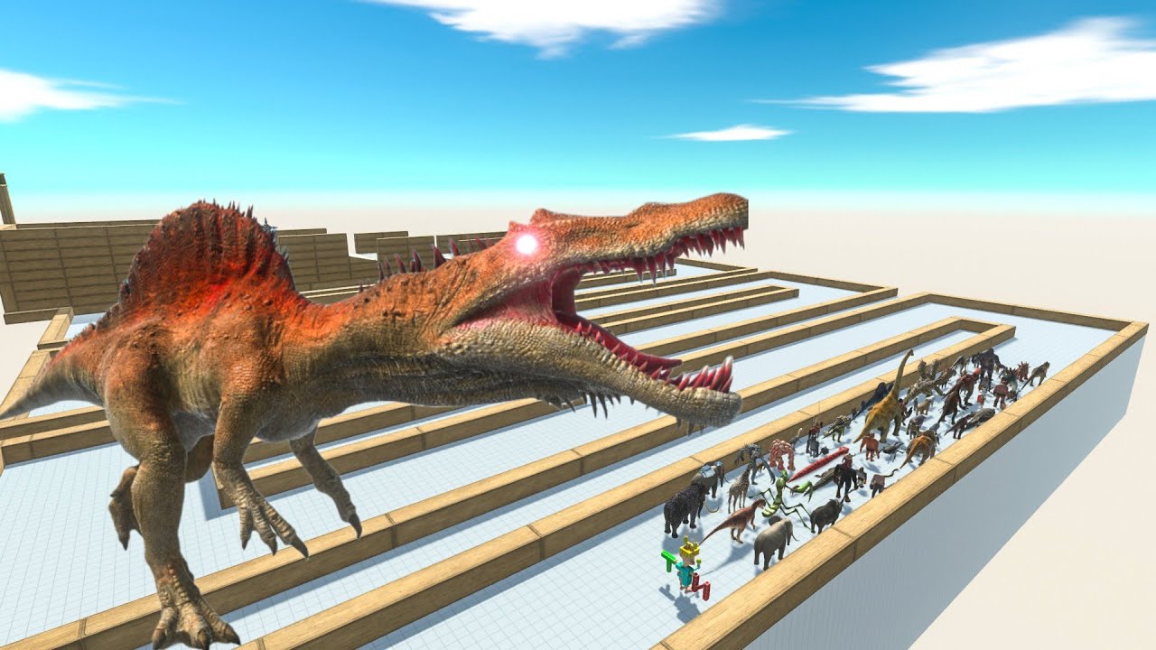 Escape From Alien Spinosaurus - Last Survivor - Zigzag Course | Animal Revolt Battle Simulator