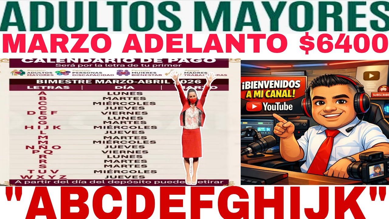 MARZO 🎁PAGO DOBLE $12*800? 🛑 ADULTOS MAYORES 🎉 MUJERES BIENESTAR Y DISCAPACIDAD 🙏
