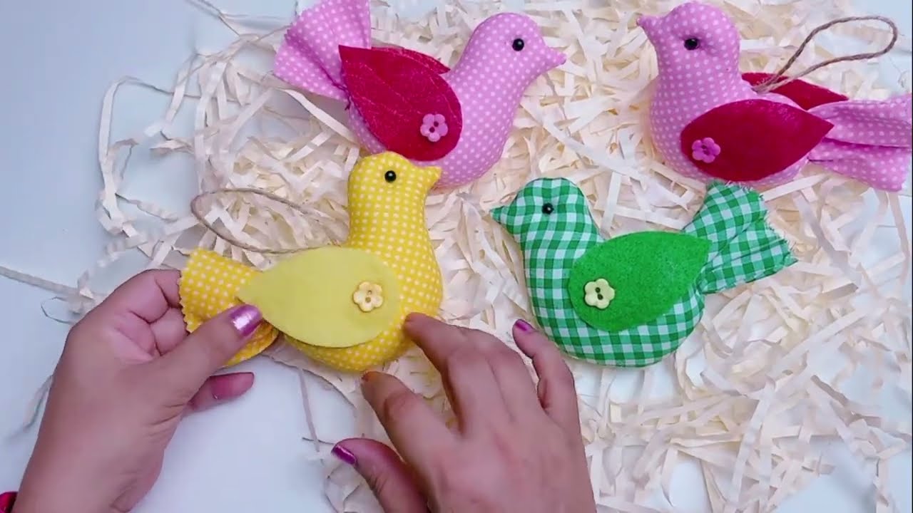 Cutest DIY Ever! 🐦 Fabric Bird – Easy Sewing Project
