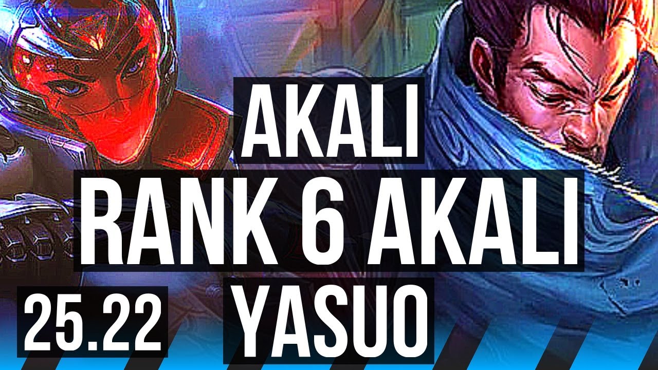 AKALI vs YASUO (MID) | Rank 6 Akali, 12/2/11, Godlike | EUW Challenger | 25.22