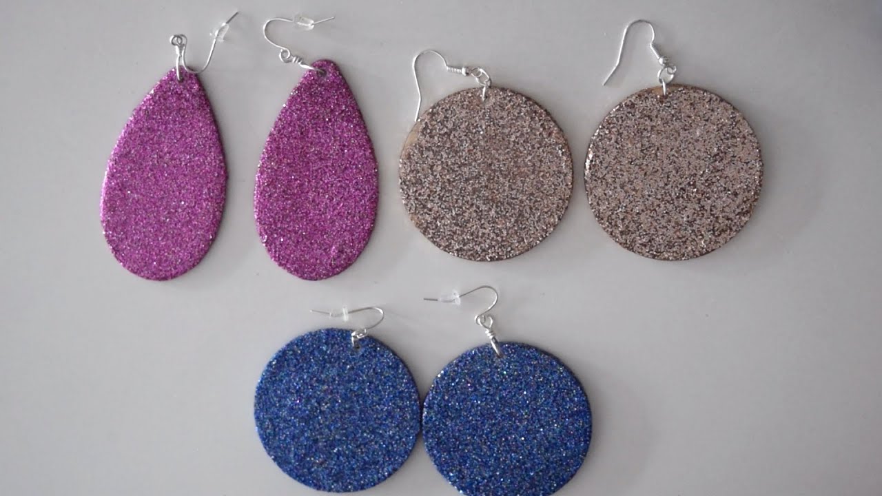 DIY Glitter Earrings Tutorial | Beautiful Super Lightweight and Sturdy | Easy (No Leather)