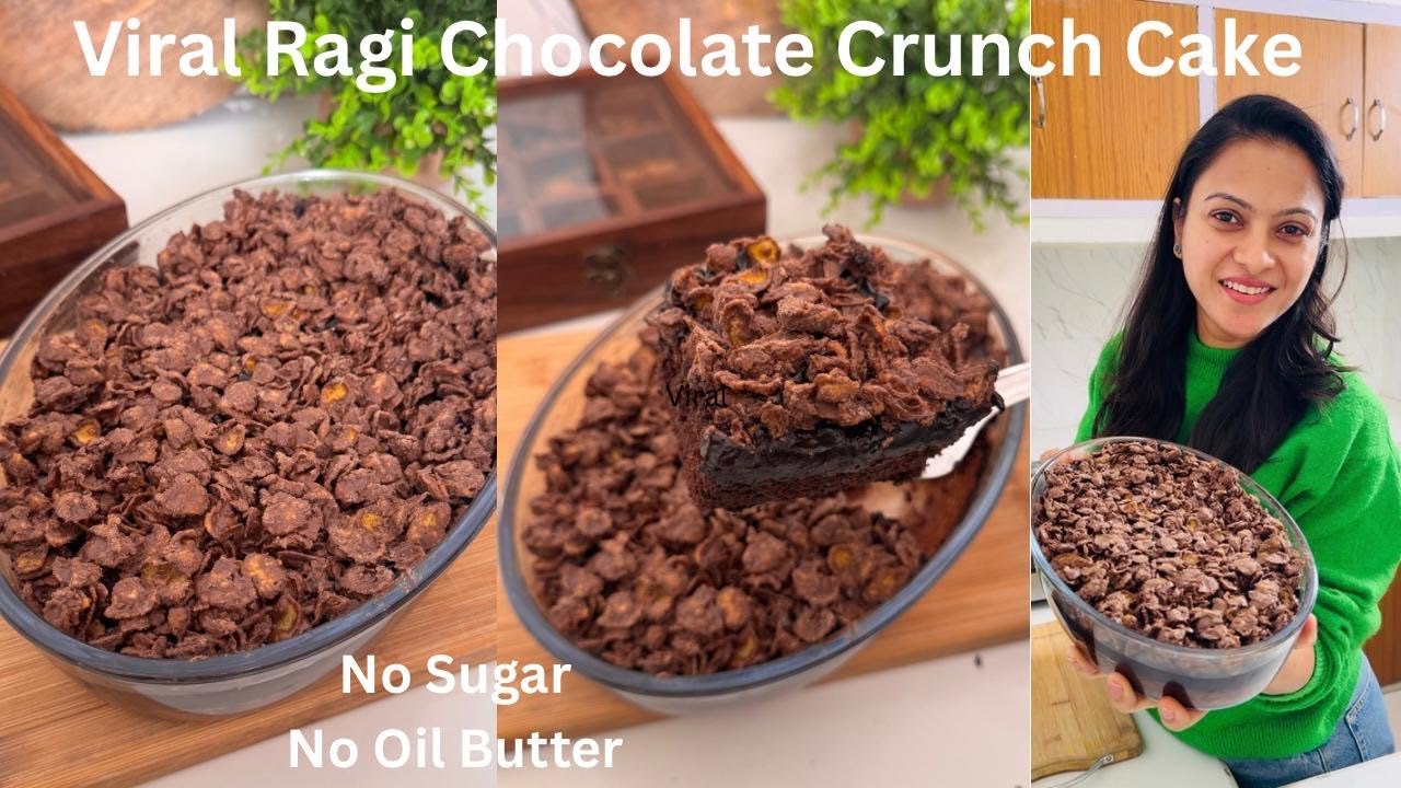 Viral Chocolate Crunch Cake with Ragi Flour | No Sugar, No Oil, No Maida Ragi Chocolate Cake