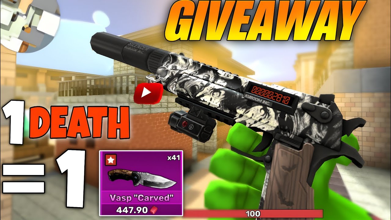 GIVEAWAY KUBOOM 3D | 1 DEATH=1 VASP CARVED SKIN | TDM GAMEPLAY | GAMEPLAY | TEAM DEATH MATCH 