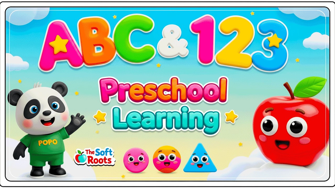 Preschool Learning activities for 3 year olds at home | Learn ABC Phonics Shapes Numbers Colors 🌈