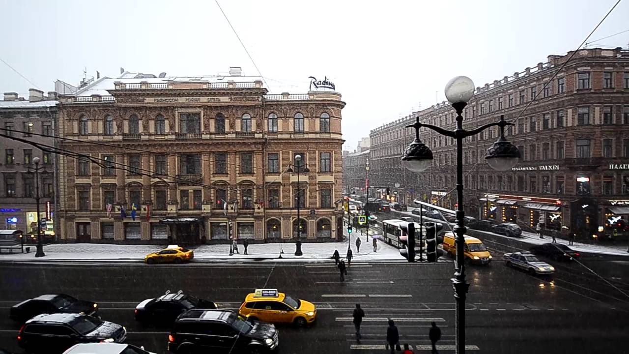 Snow fall in St.petersberg