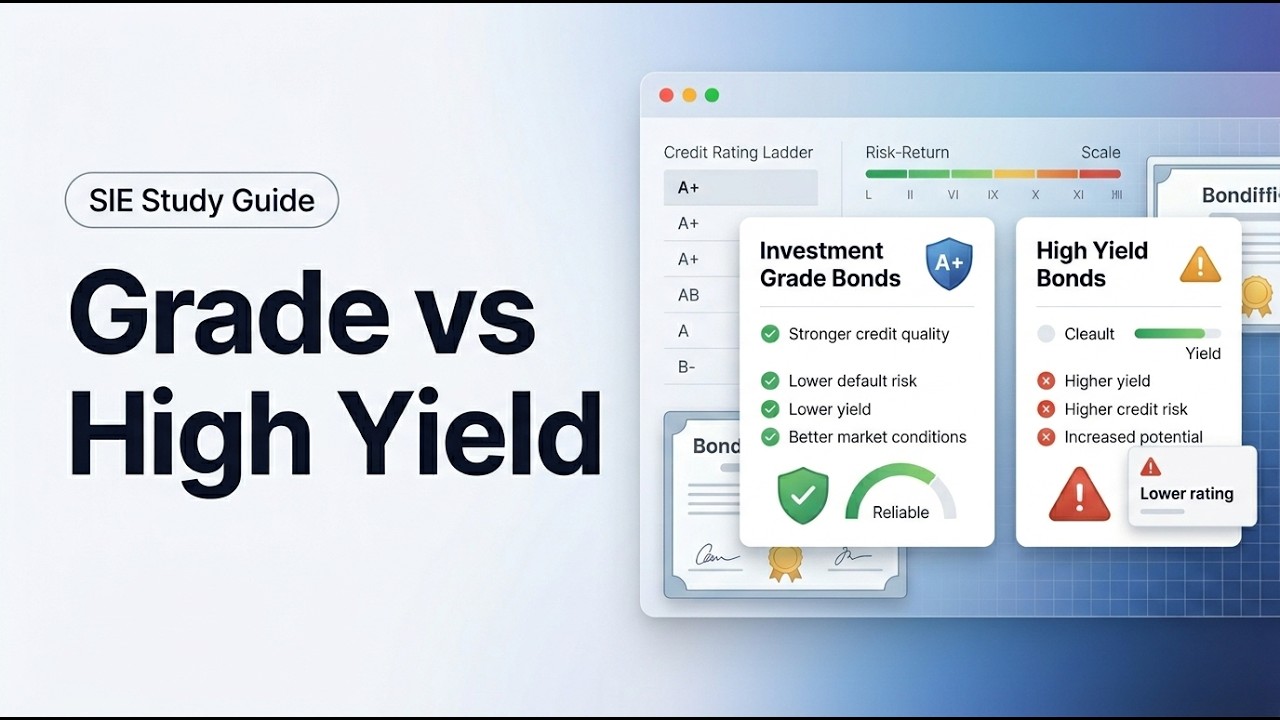 SIE Investment Grade vs High Yield Bonds Explained Simply