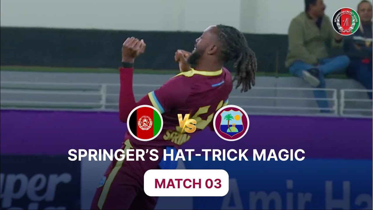 Hat-Trick Hero! Shamar Springer Goes Wild 🚨  | AFG vs WI 2026 | 3rd T20I | Dubai | ACB | 321J
