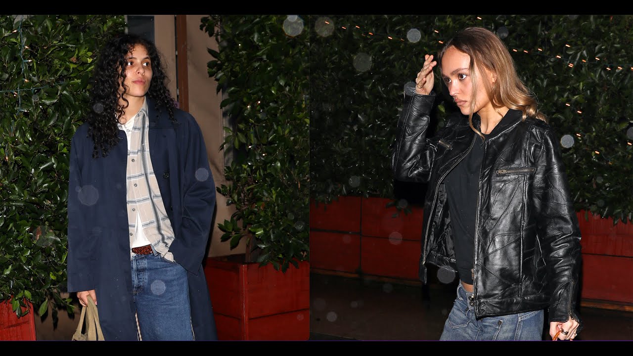 Lily-Rose Depp and girlfriend 070 Shake step out for dinner on a rainy night in Santa Monica!
