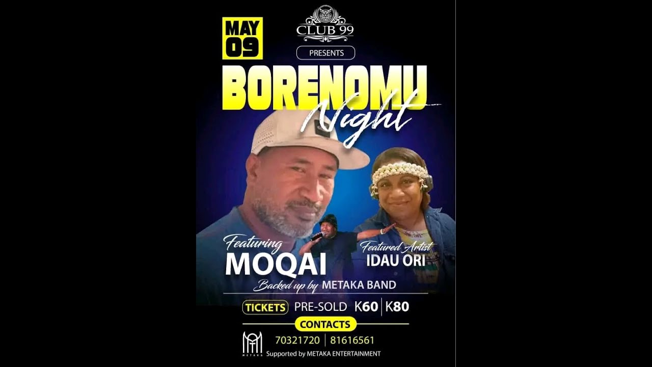 Moqai_Borenomu live performance at Club 99, Lae, Backed up by Metaka Band, 2025 🎹🎸