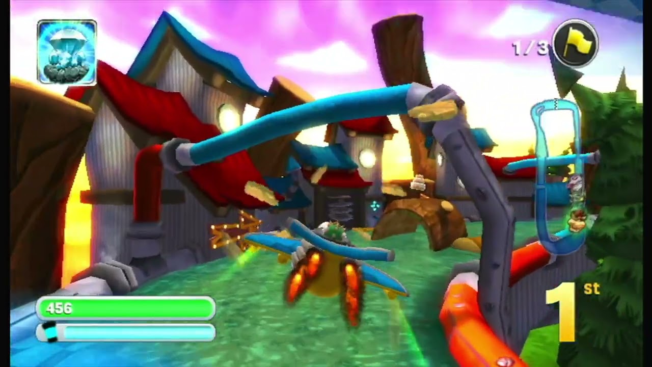 Skylanders Superchargers Racing (Wii) - Sky Cup (Easy) - Bowser / Clown Cruiser