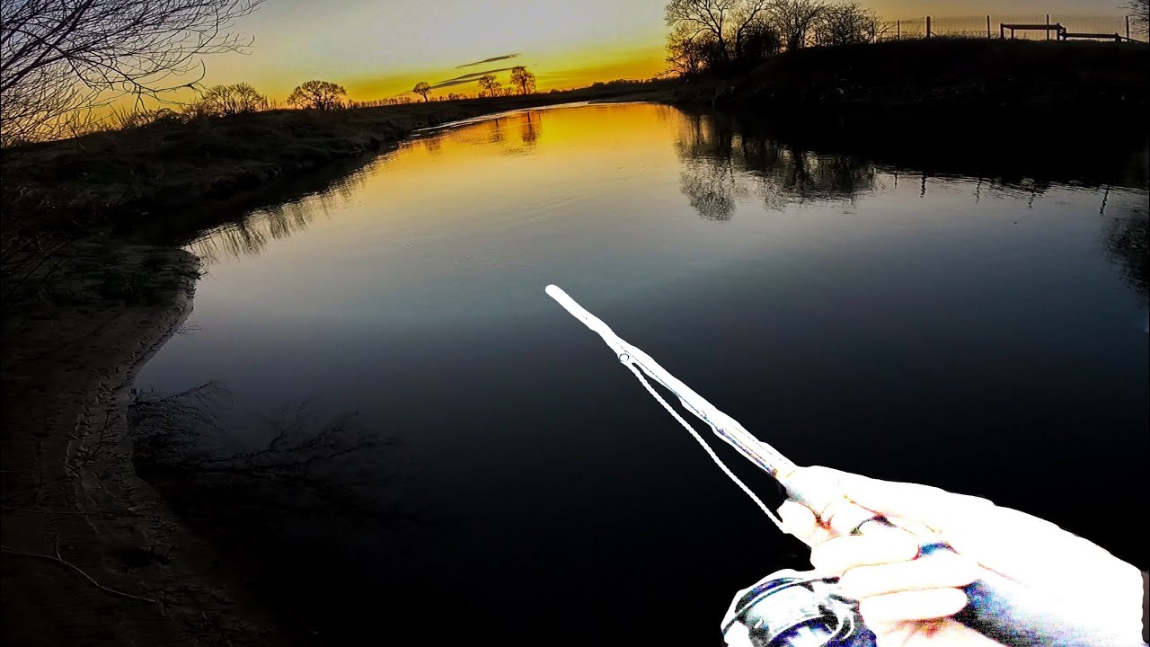 River Pike Fishing Just As The Sun Sets! 🌅 (4K)