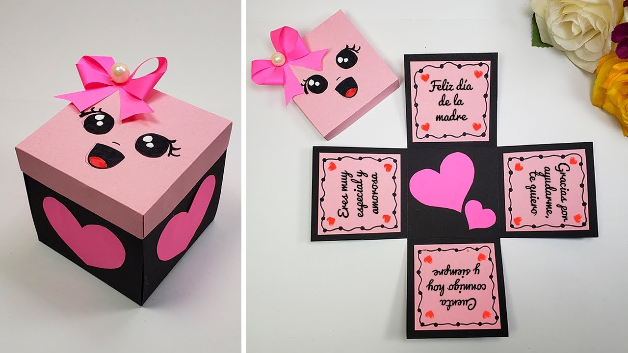 🎀Caja Sorpresa-tarjeta hecha a mano🎀😍Mother's Day Card Día de la madre🌺 box card idea