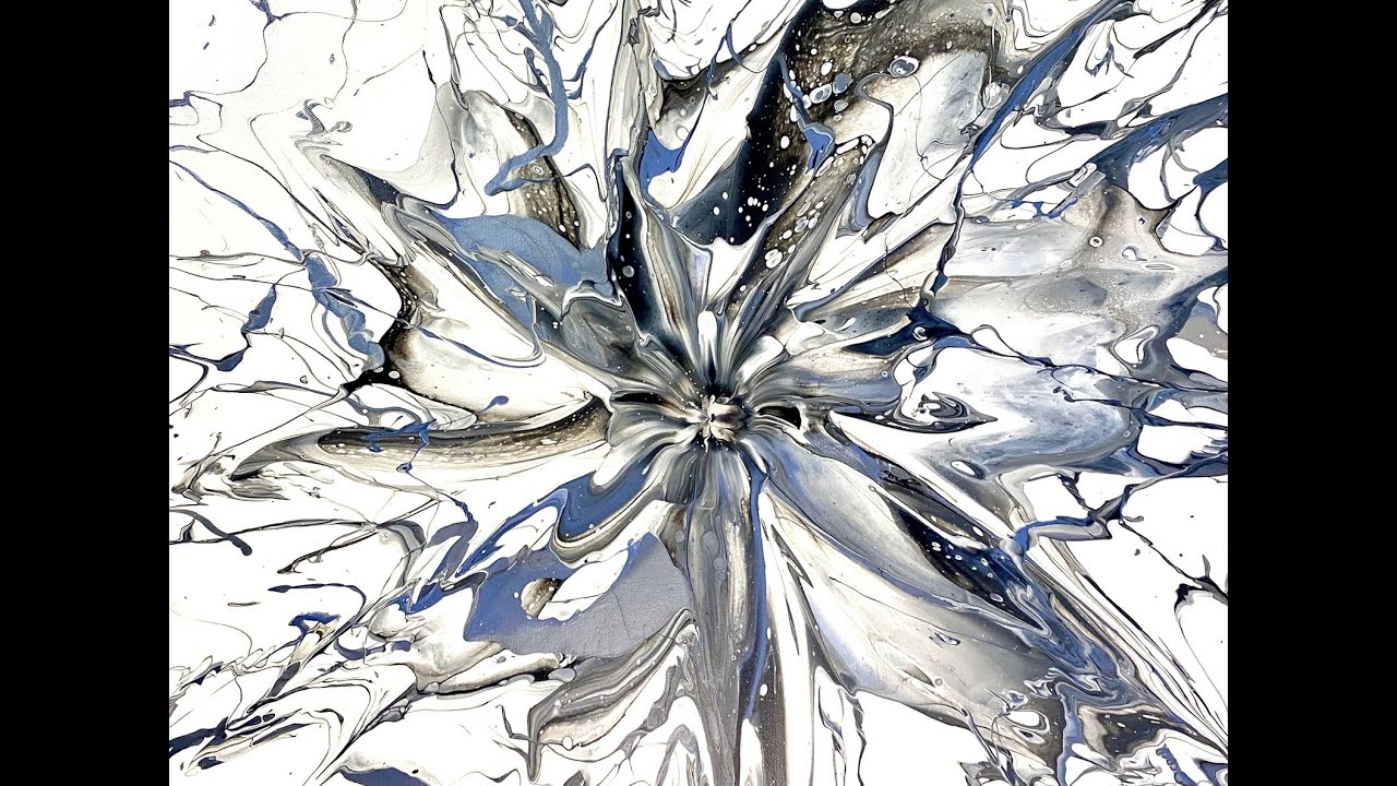 'Shards of Winter' A Frosty Flick & Spin that is Cold as Ice! Fluid Art Tutorial