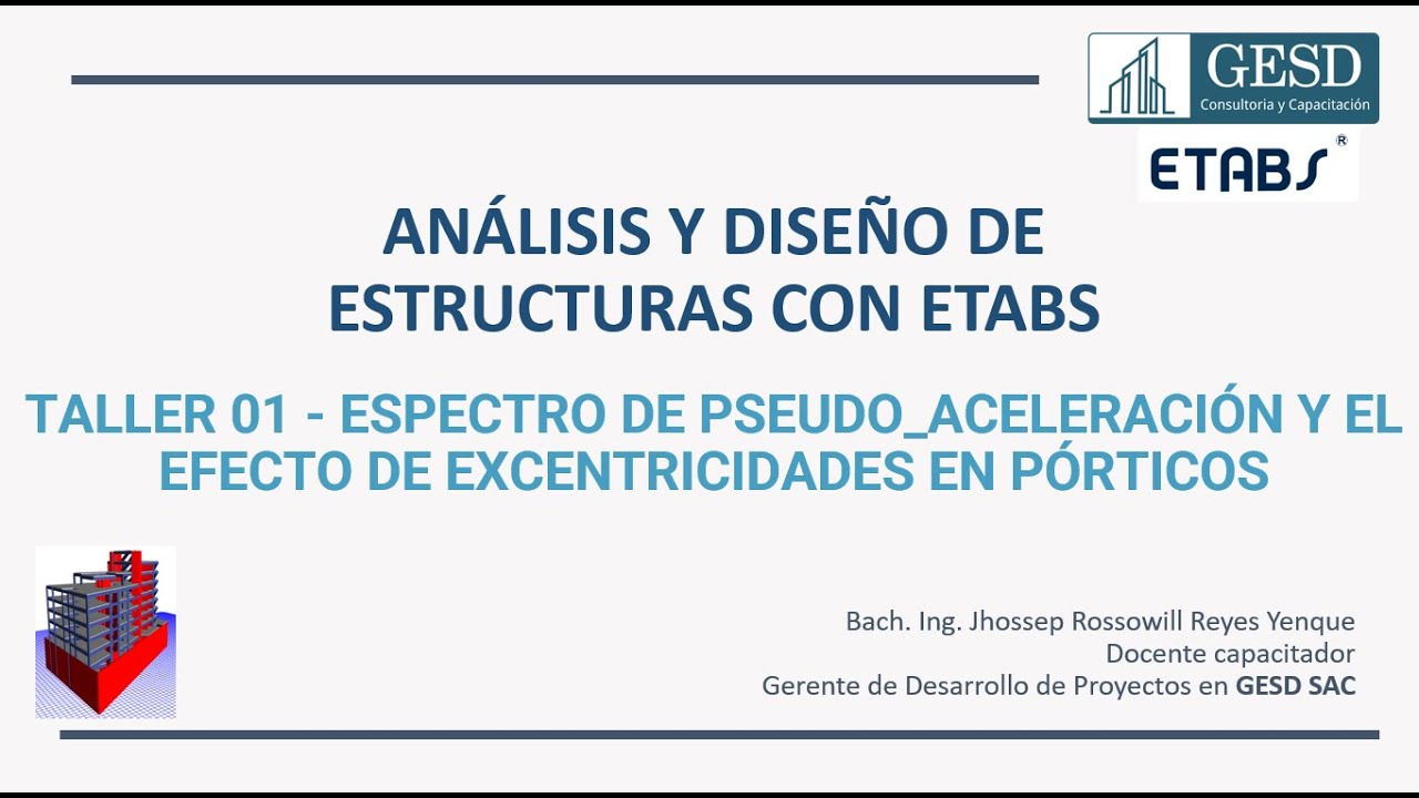 TALLER 01 - ESPECTRO DE PSEUDO_ACELERACI&Oacute;N Y EL EFECTO DE EXCENTRICIDADES EN P&Oacute;RTICOS