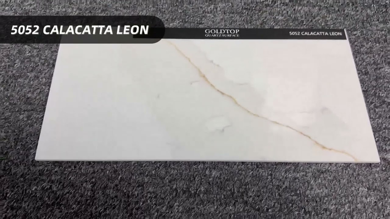 5052 Leon Calacatta White 0% Crystalline Silica Quartz