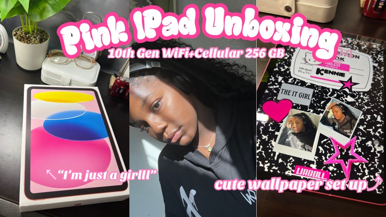 PINK🩷 iPad 10th Gen UNBOXING | ￼accessories , set up + more￼