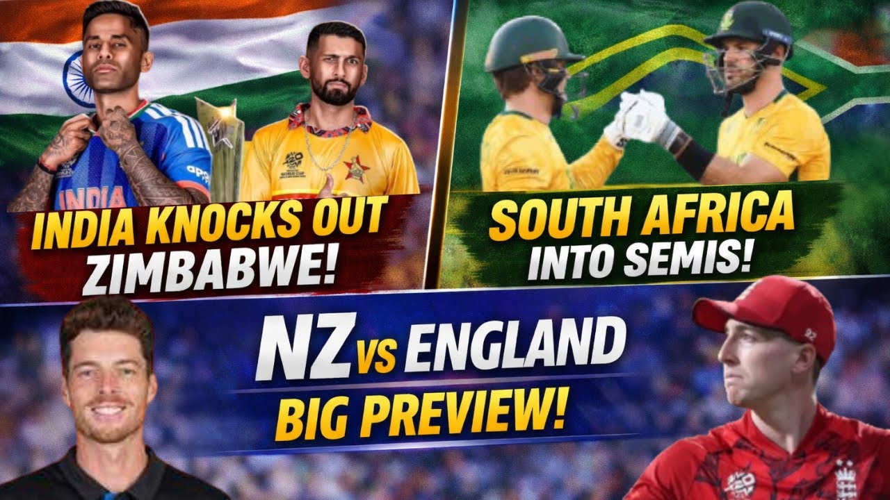 India Knock Out Zimbabwe! South Africa Seal Semis Spot | NZ vs England Big Preview | T20 World Cup