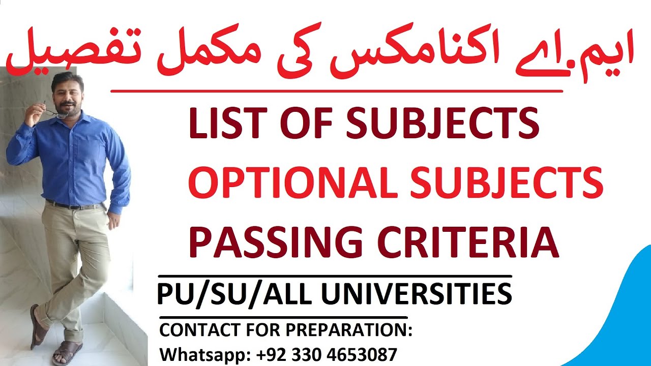 MA/MSC Economics (Part 1&2) Complete Guide || Syllabus, Subjects passing and eligibility criteria