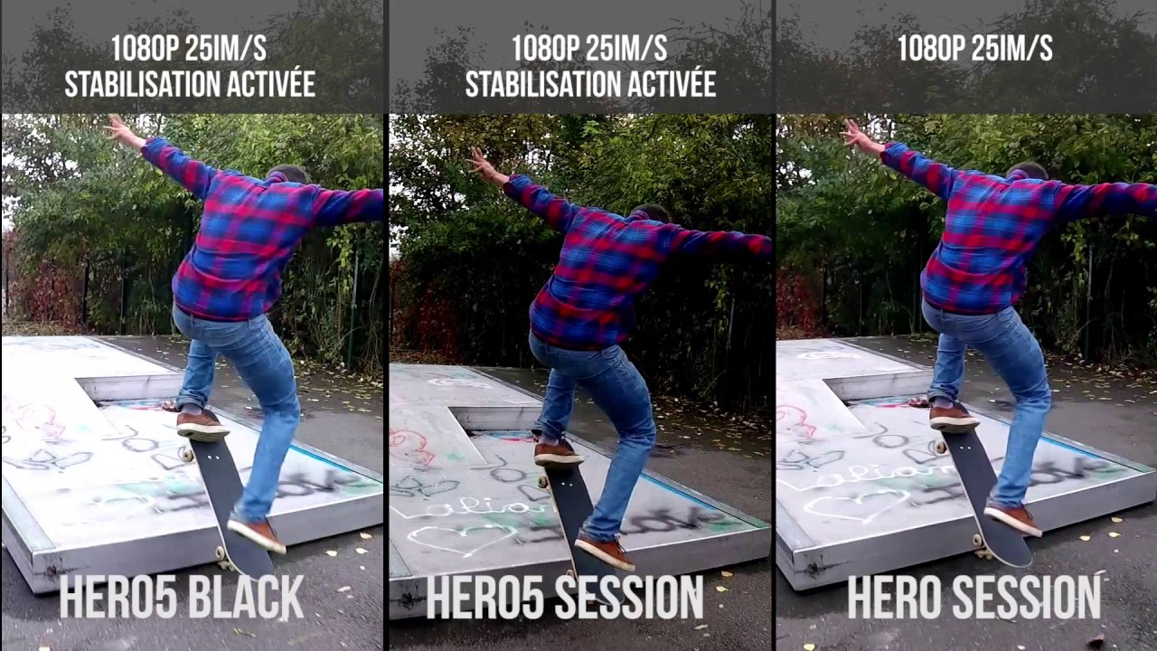 Comparatif GoPro Hero5 Black VS Hero5 Session VS Hero Session test des cam&eacute;ras