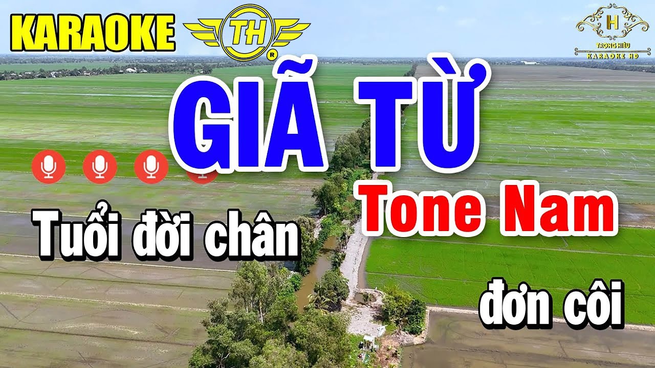 Giã Từ Karaoke Tone Nam ( Am ) Âm Thanh Dễ Hát | Trọng Hiếu