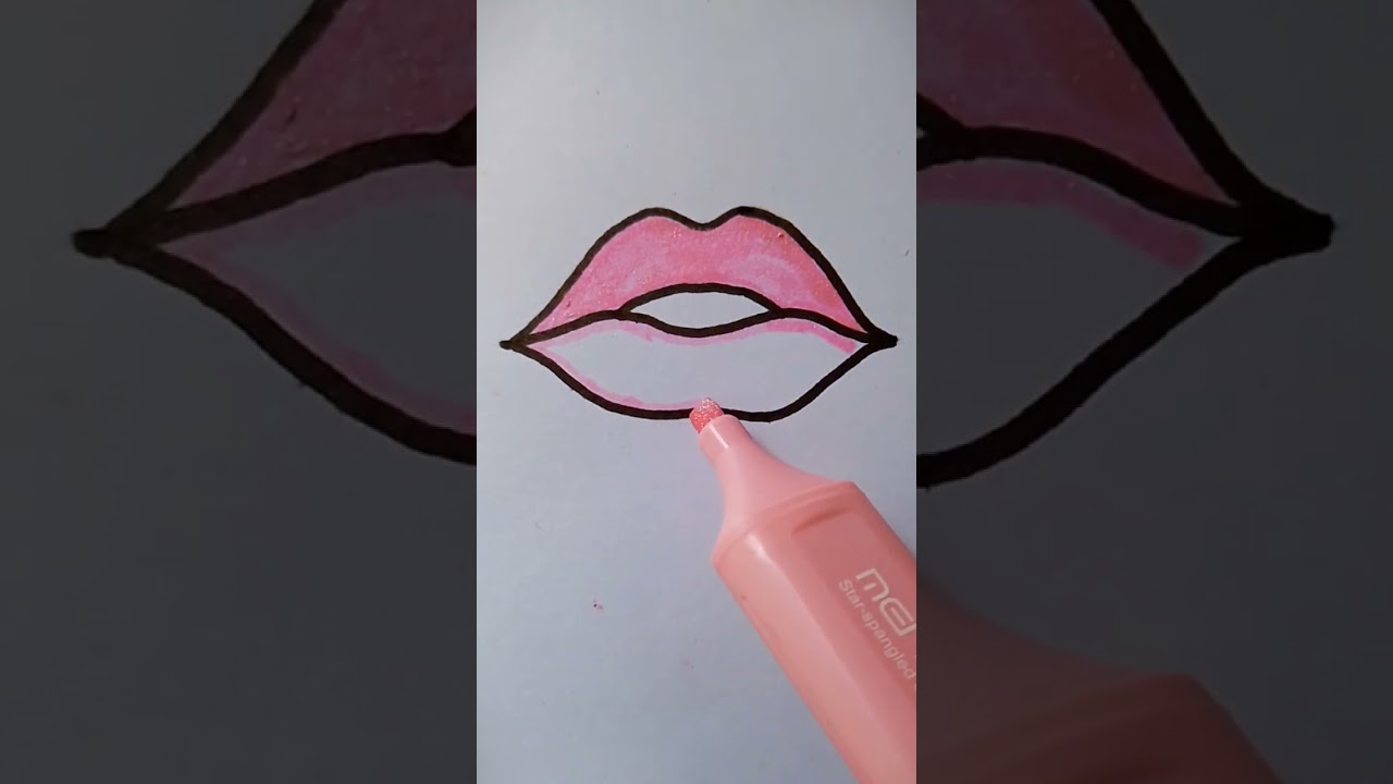Highlight pen color is better than lipstick 😊#art #artzy #Shorts