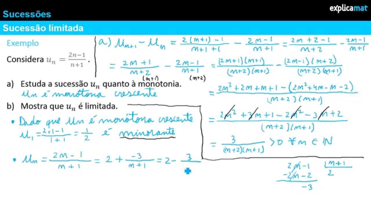 Sucessões Limitadas - Matemática 11.º Ano