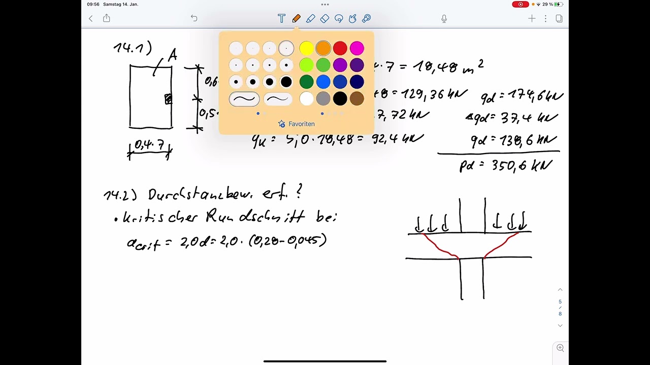 Aufg14 - Durchstanzen Flachdecke (Randst&uuml;tze) (Klausur WiSe 2022/23)