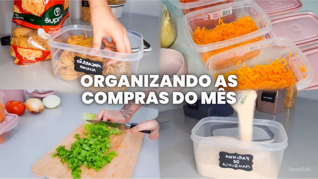 ORGANIZAÇÃO DAS COMPRAS DO MÊS + REPONDO O ESTOQUE NOS POTES HERMÉTICOS 💕 #ASMR