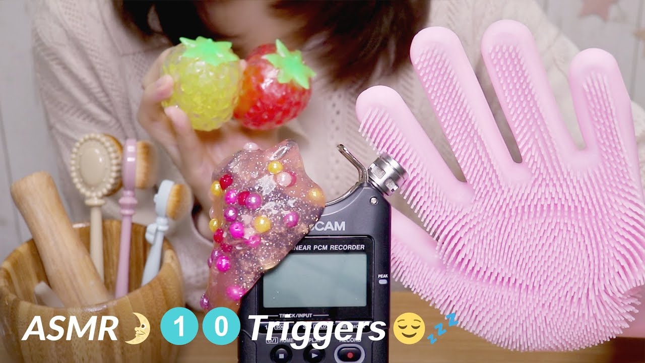[ASMR] 10 ASMR Triggers For Sleep & Tingles / No Talking / DR-40 10種類の音